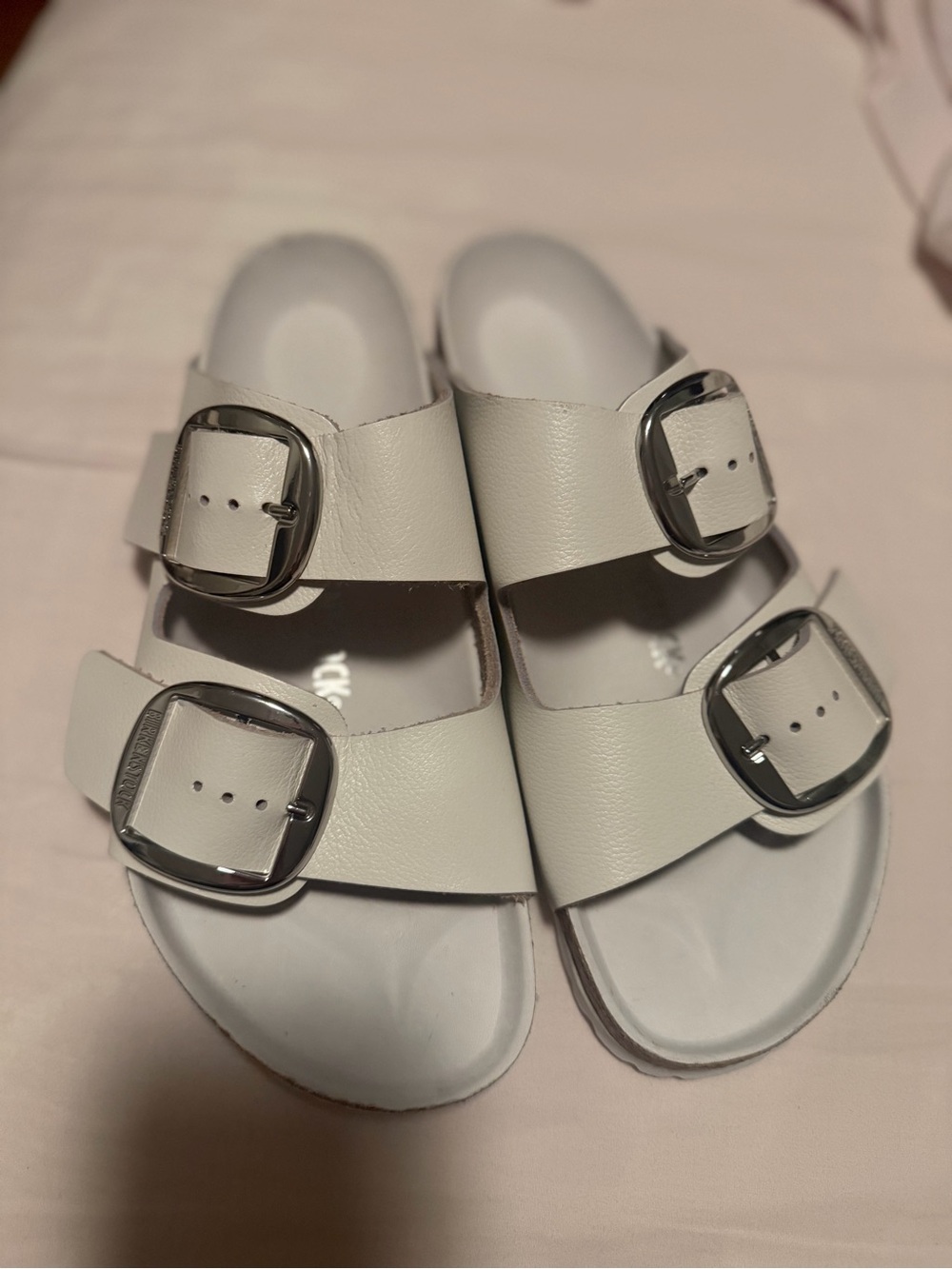Birkenstock Arizona Big Buckle Sandal - White with Silver Buckles - Picture 5 of 5